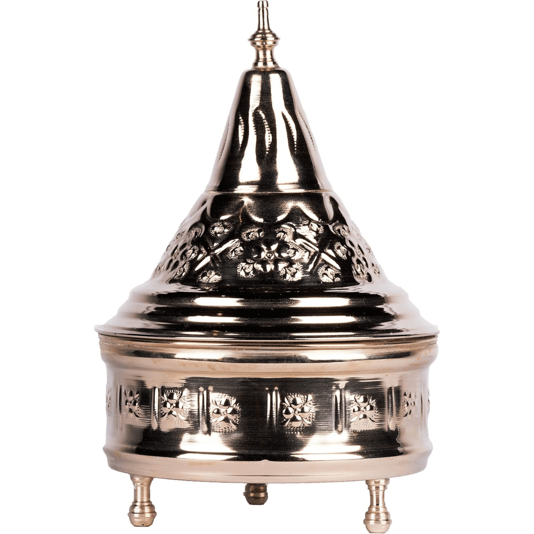 Plat Marocain Tagine avec Couverture Plaqué Argent