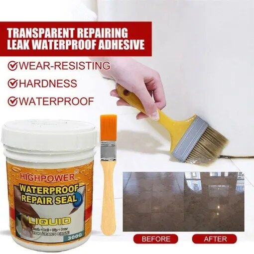 Liquide Imperméable Transparent pour Réparer Murs et Surfaces,300g