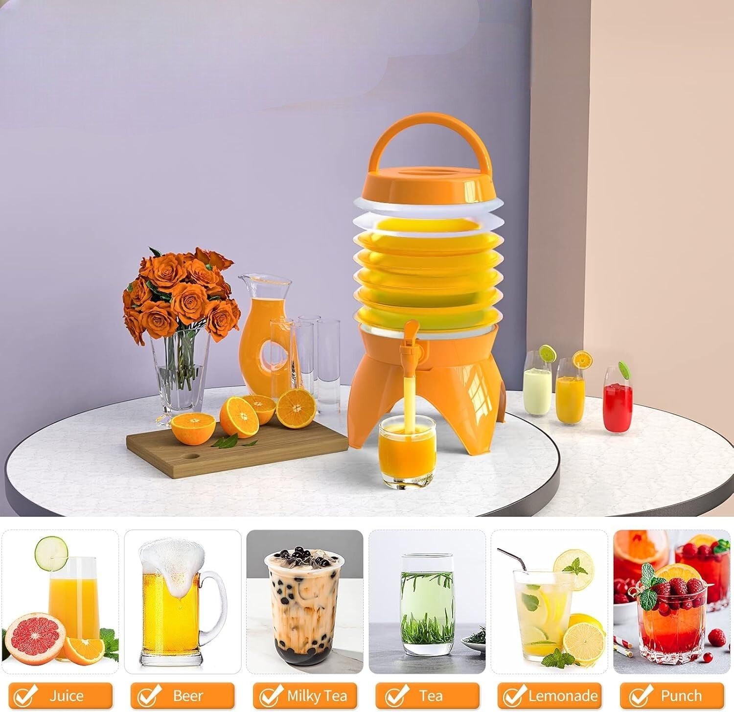 Réservoir D’eau Pliable avec Robinet pour Usage Extérieur (Couleur Aléatoire)