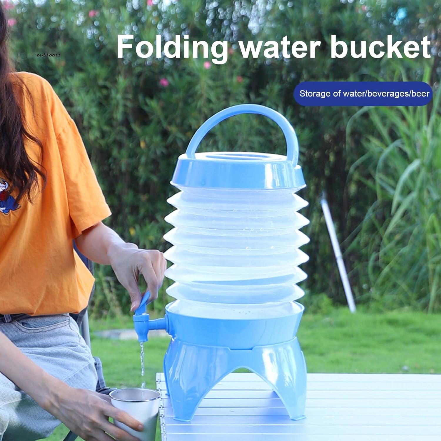 Réservoir D’eau Pliable avec Robinet pour Usage Extérieur (Couleur Aléatoire)