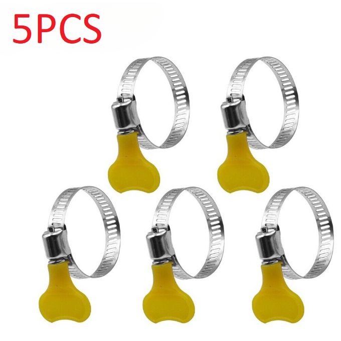 Ensemble de 5 Pinces à Tuyau d’Eau Robustesse de l’Acier Inoxydable Confort de la Poignée en Plastique