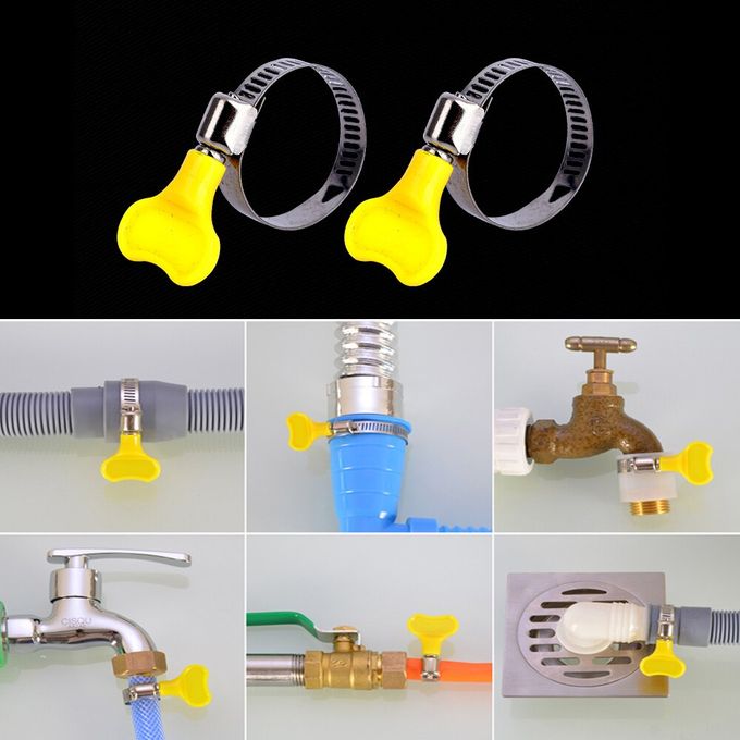 Ensemble de 5 Pinces à Tuyau d’Eau Robustesse de l’Acier Inoxydable Confort de la Poignée en Plastique