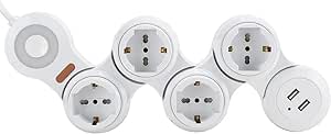 Multiprise Flexible PowerFlex avec 3 Prises et 2 Ports USB Charge Rapide thumbnail 3