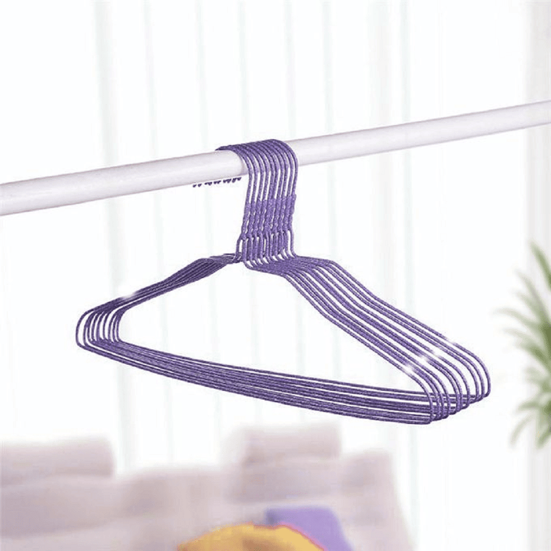 Cintre en métal de 10 pièces revêtu de mauve de protection en plastique