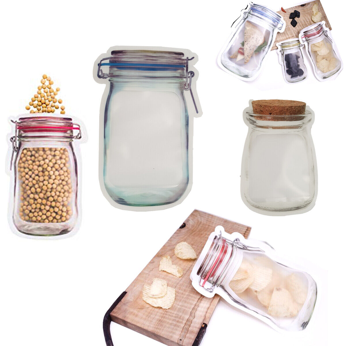 15pcs Sacs et Bouteilles Réutilisables, Votre Allié en Cuisine thumbnail 4