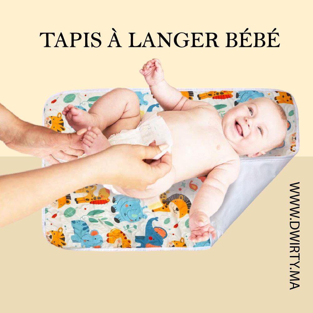 Tapis à Langer Bébé Imperméable 50x80 cm - Un acheté le 2éme est offert thumbnail 3