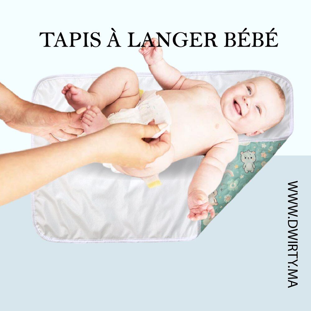 Tapis à Langer Bébé Imperméable Pas dOurson 50x80 cm - Un acheté le 2éme est offert thumbnail 4