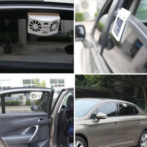 Climatiseur solaire auto 2W : ventilateur de refroidissement et système de ventilation pour radiateur avec affichage de la température thumbnail 3