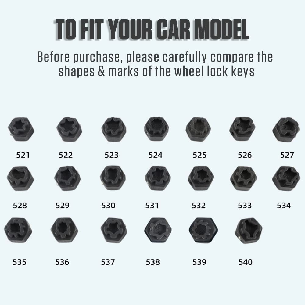 Kit de 22 Pièces pour Démontage d’Écrous de Verrouillage de Roue Antivol pour voiture thumbnail 3
