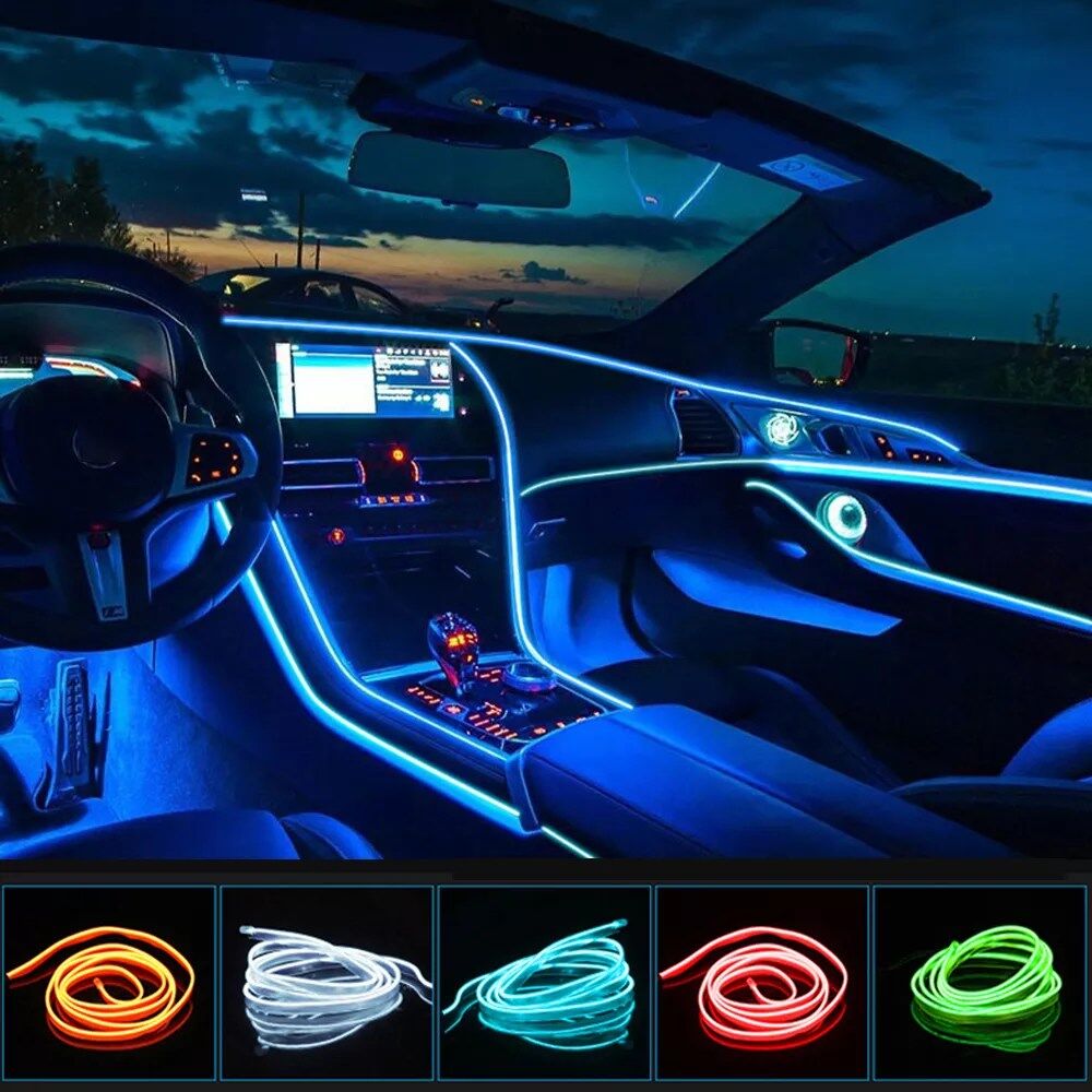 Bandes lumineuses LED décoratives pour l’intérieur de voiture (colleur aléatoire)