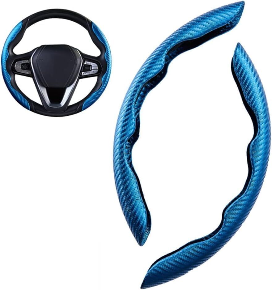 Ensemble de 2 Housses Antidérapantes pour Volant de Voiture bleu thumbnail 4