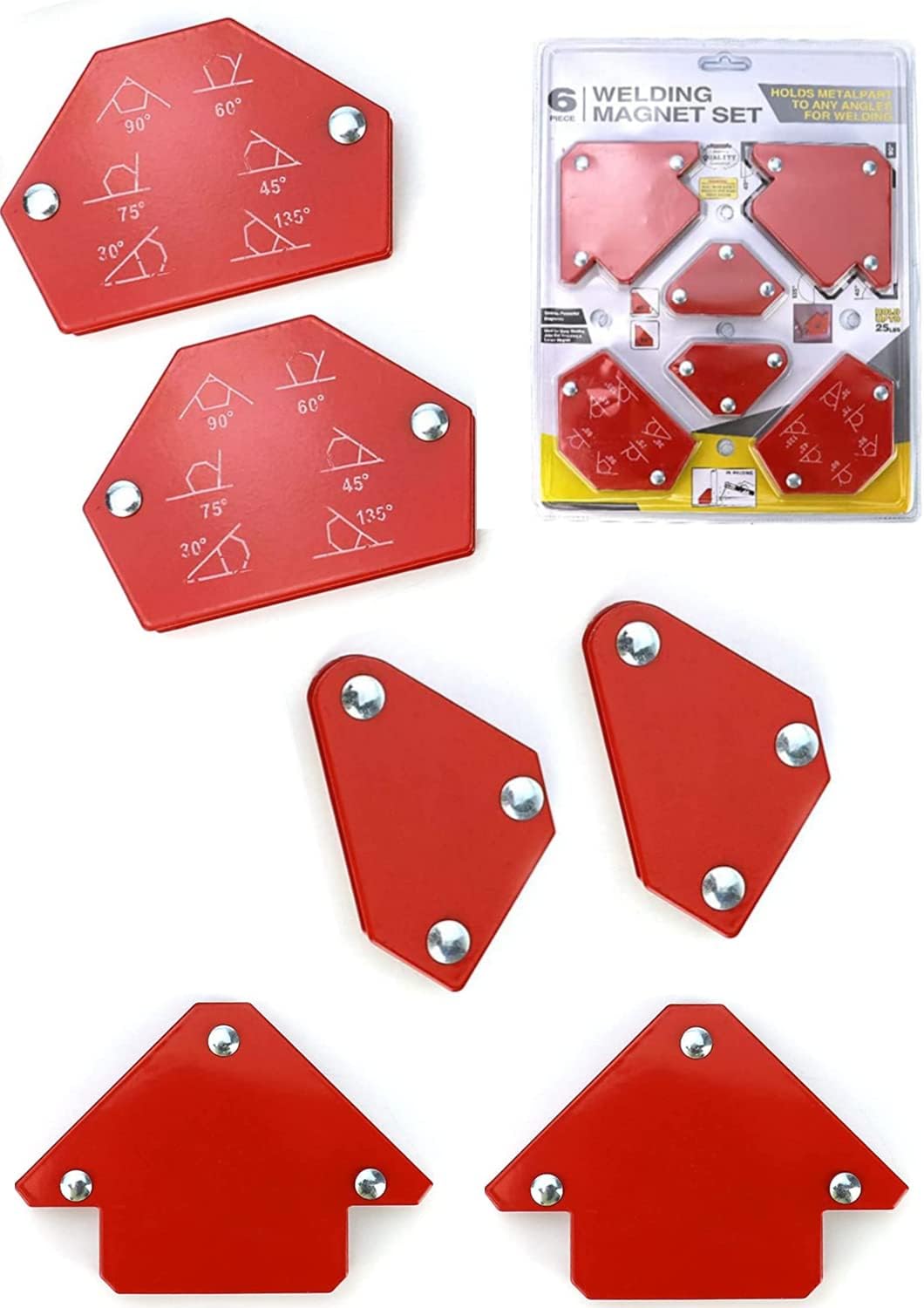 Ensemble de Supports Magnétiques Puissants pour Soudure – Lot de 6 Aimants de Positionnement