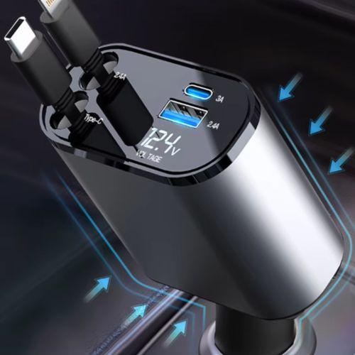 Chargeur Voiture 4 En 1 139 W, Câbles Rétractables thumbnail 4