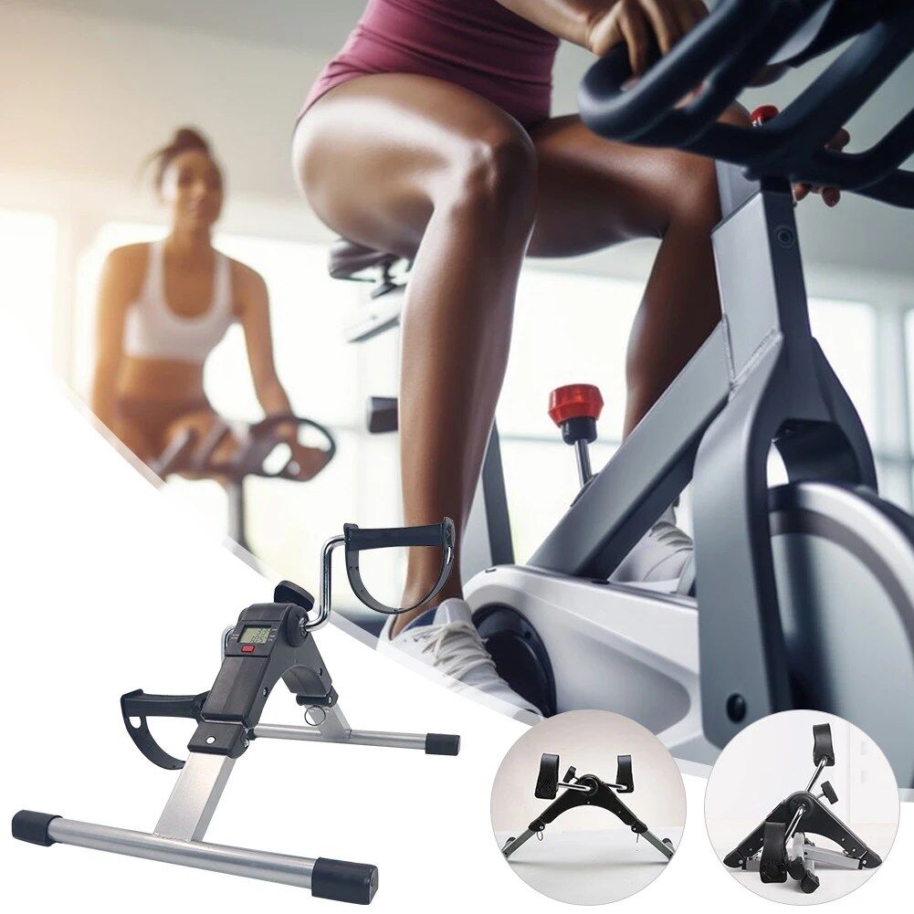 Mini Vélo d’Exercice Pliable avec Écran LCD pour Entraîner Les Jambes Bras