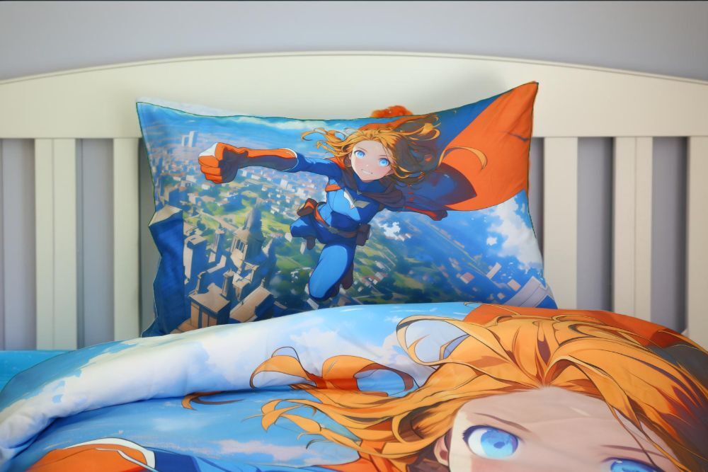 Housse de couette Fille Souffle de Liberté + 1TO - 1  Place (160x220 cm) - Collection Galaxie des Héros thumbnail 3