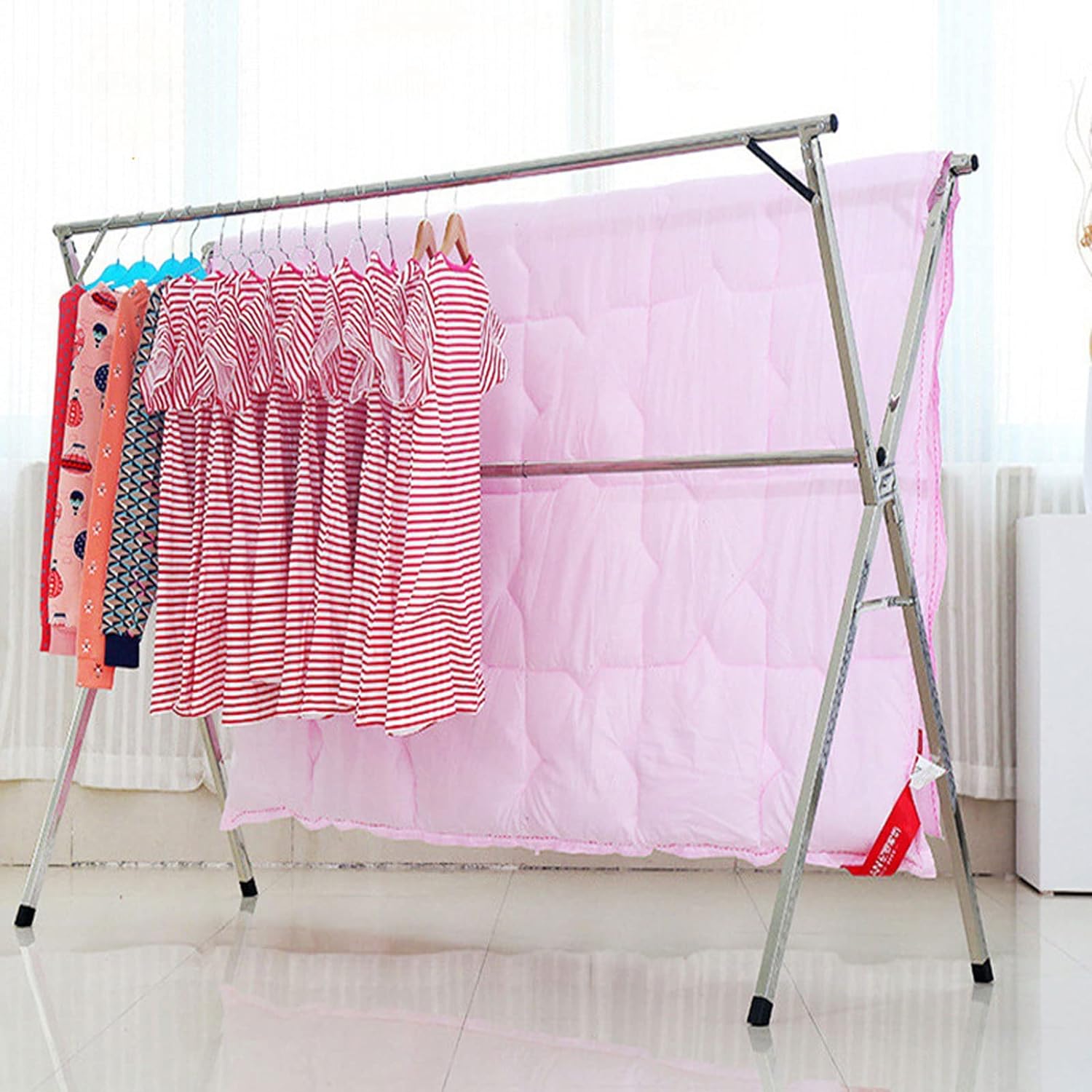 Séchoir à linge polyvalent en acier inoxydable pour usage intérieur et extérieur