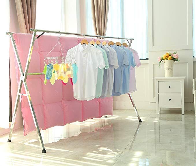 Séchoir à linge polyvalent en acier inoxydable pour usage intérieur et extérieur thumbnail 3