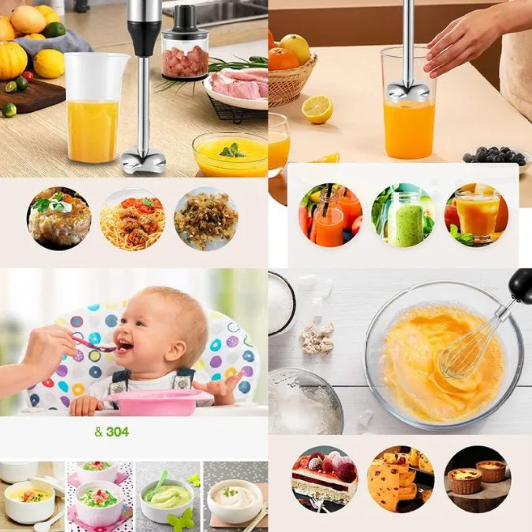 Mélangeur à main en plastique haute vitesse, idéal pour la cuisine et la préparation des aliments.