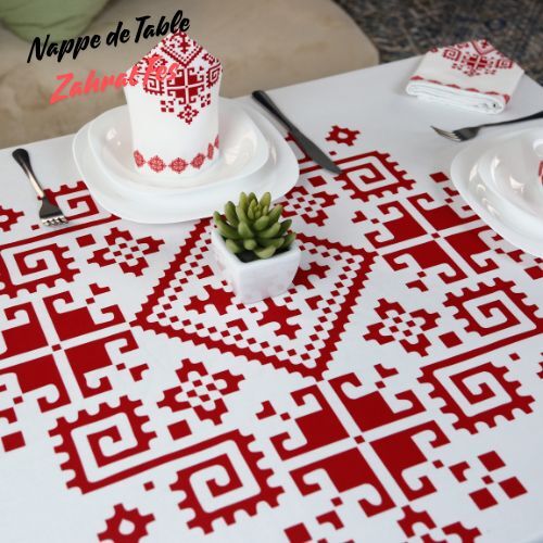 Nappe Zahrat Fès de la Collection Touches de Fès - Rouge