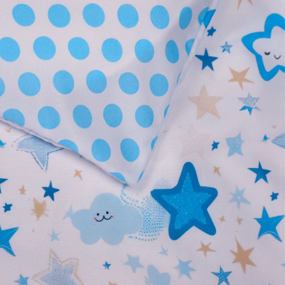 Housse de Couette Bébé Premium Double Face Nuit Etoilée (Housse -115x130cm- + 1 TO -30x50 cm-) - pour Votre Bébé // Collection Berçeaux de Rêves ! thumbnail 4