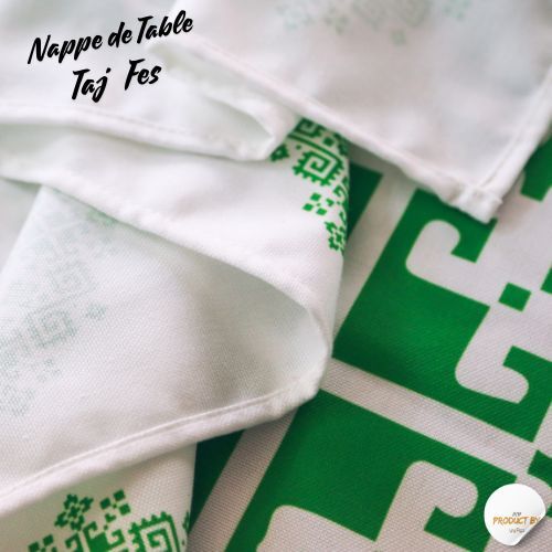 Nappe Zahrat Fès de la Collection Touches de Fès Luxueuses - Vert