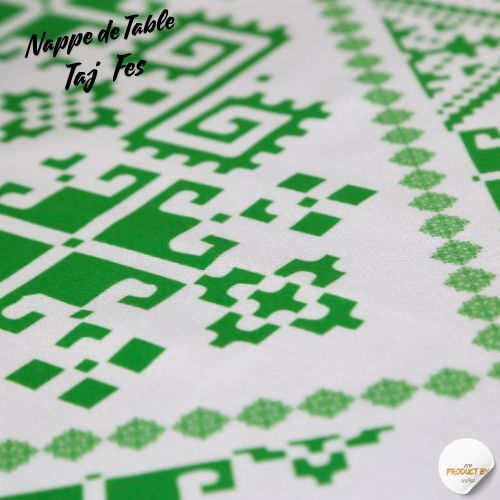 Nappe Taj Fès de la Collection Touches de Fès Luxueuses - Vert