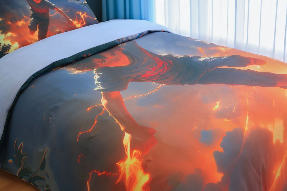 Housse de Couette Garçon Maître de Magma 1 Place - (160x220 cm) + 1 Taies d’Oreiller   thumbnail 3