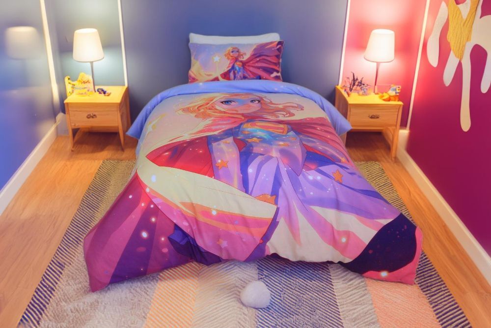 Housse de Couette Messagère du Cosmos 1 Place  (160x220 cm) + 1 Taies d’Oreiller