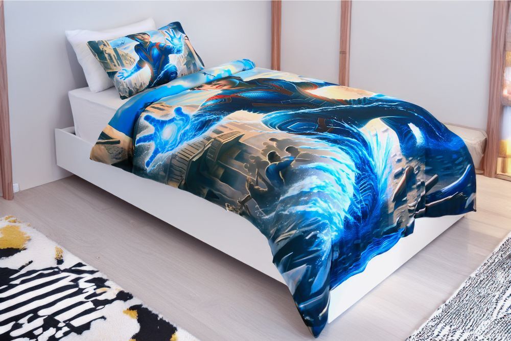 Housse de Couette Garçon Maître de L'eau+ 1TO Offerte - 1 Place(160x220 cm) - Collection Galaxie des Héros thumbnail 4