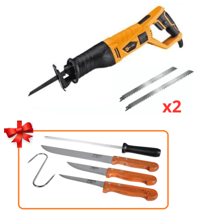 Scie électrique double lame inox pour viande, bois, métal 750W + Cadeau thumbnail 3