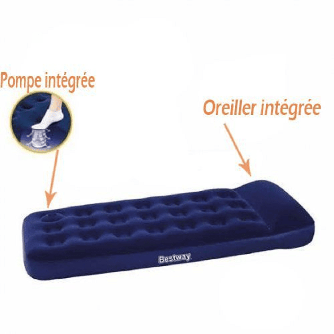 Matelas gonflable avec Oreillers et pompes à pied intégrée