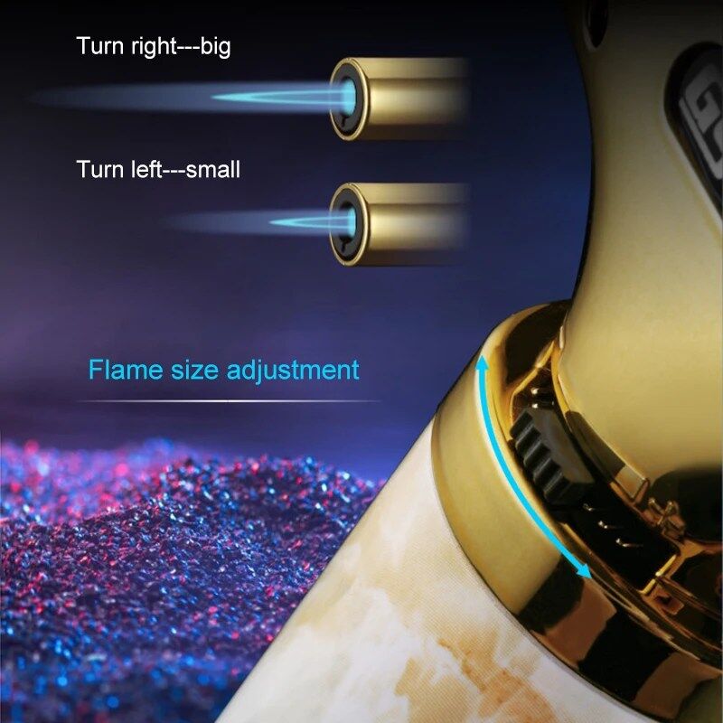 Briquet À Gaz Butane Extérieur Avec Serrure De Sécurité À Flamme Réglable thumbnail 3