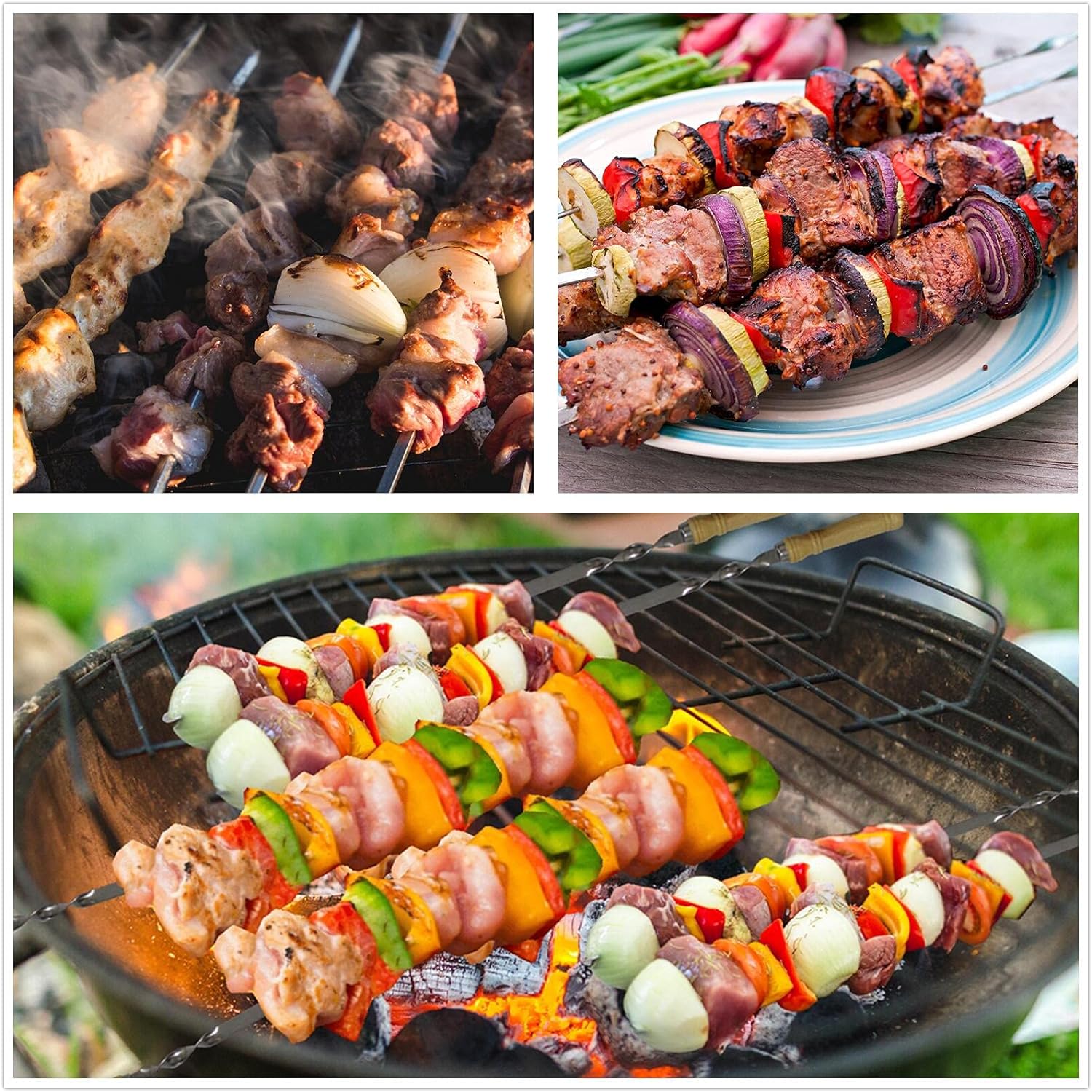 Ensemble de 12 Brochettes de Barbecue en Acier Inoxydable pour l’Eid al-Adha thumbnail 3
