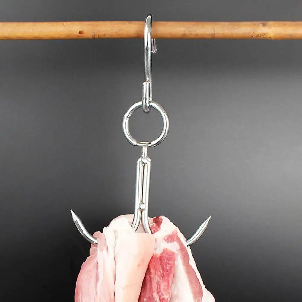Pack de 2 Crochets en Acier Inoxydable pour Suspendre Viande et Volaille thumbnail 2
