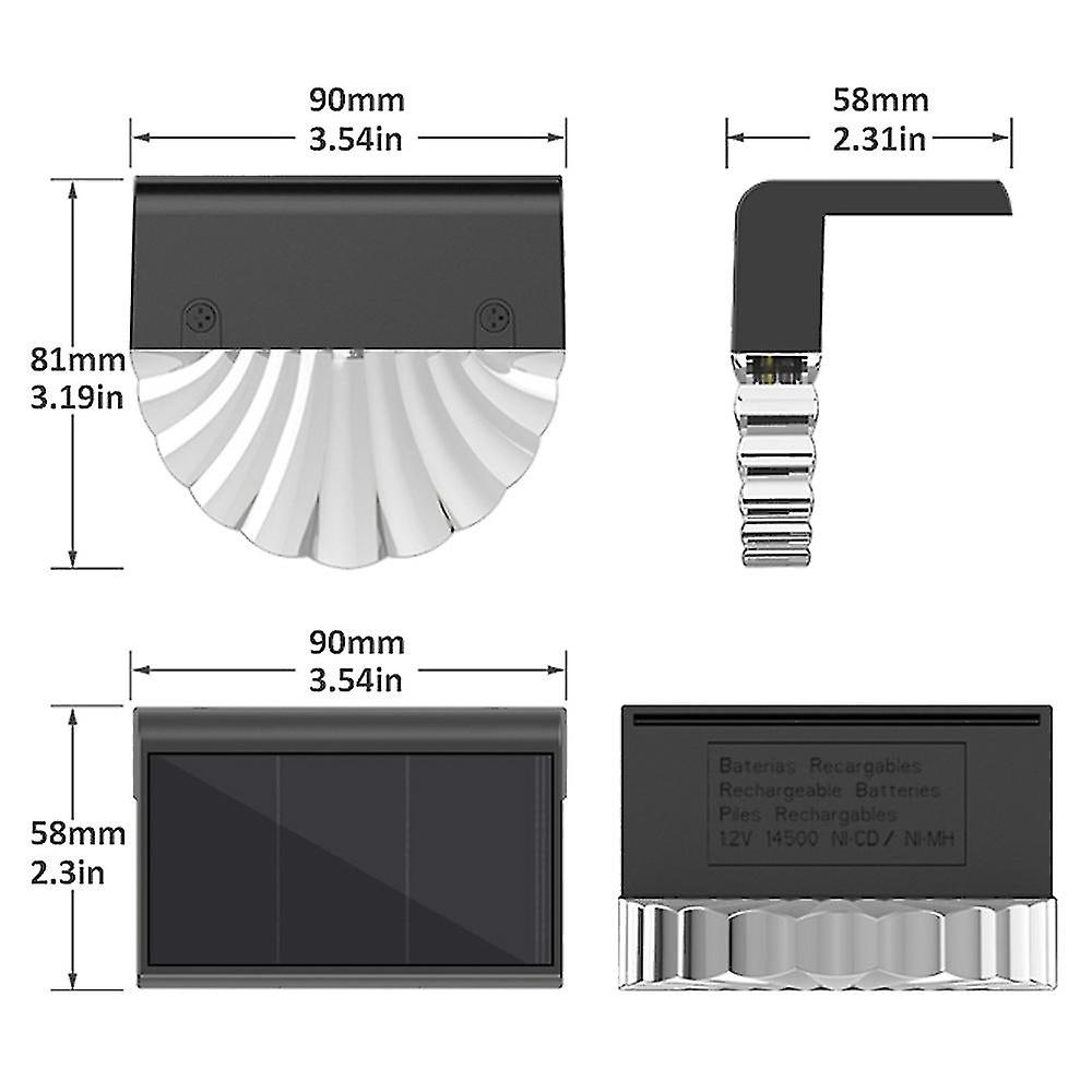 2 pcs Lampes solaires LED étanches pour jardin, clôture, terrasse et allée