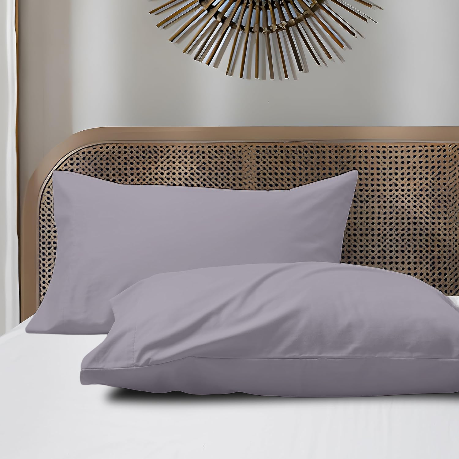 2 Taies d'oreiller Uni Gris Clair 50 x70 cm // Doux & Antiallergique