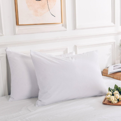 2 Taies d'oreiller Uni Blanche 50 x70 cm // Doux & Antiallérgique