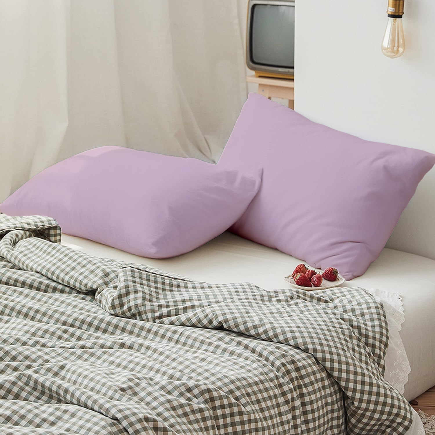 2 Taies d'oreiller Uni  Doux & Antiallergique thumbnail 3