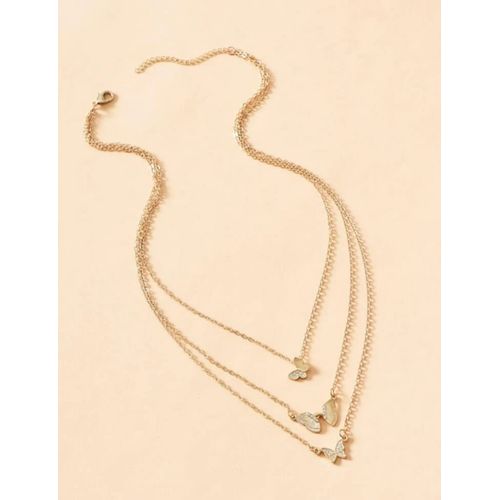 collier à pendentif papillon-3 chaines thumbnail 3