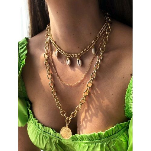 collier femme 3 chaines en coquillage