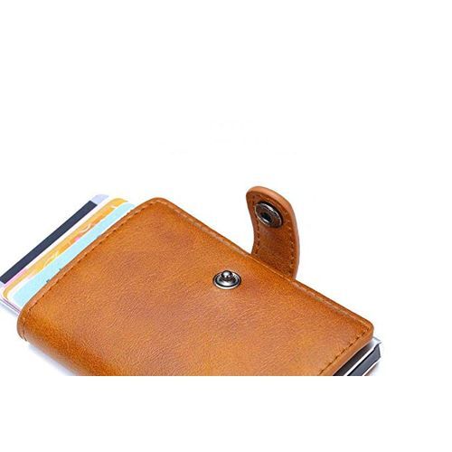 Portefeuille Miniwallet anti détournement de données des cartes RFID Marron thumbnail 3