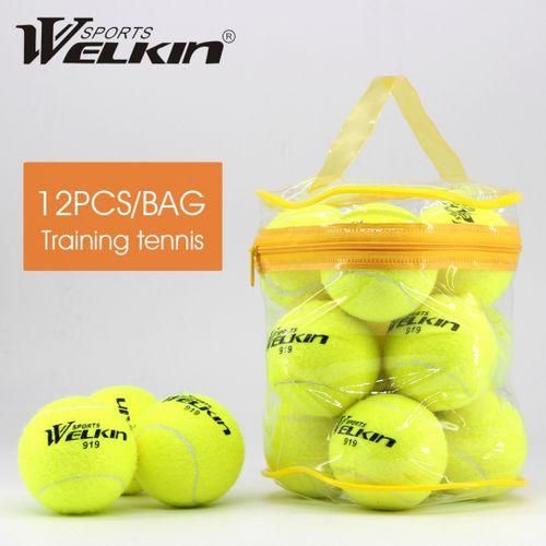 Lot de 12 Balles de Tennis Couleur jaune, 12 Pièces Balles pour Raquette