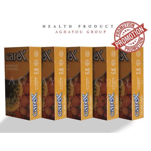 PRÉSERVATIFS CAREX 5 BOITE DE 12 CONDOMS DIFFÉRENTS ARÔMES