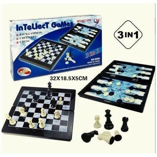 Jeu chatrange d’intelligence 3 en 1 Echecs dames et Backgammon