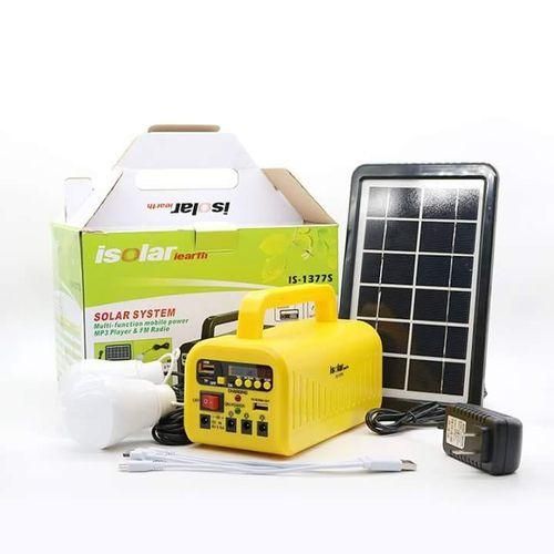 Isolar Kit système déclairage Solaire, panneau solaire avec Radio FM, lecteur MP3, deux lampes thumbnail 3