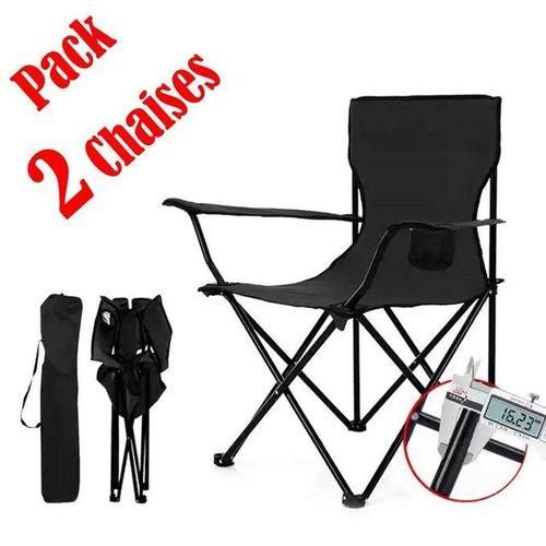 Pack 2x Chaises de Camping Pliantes Multifonctions