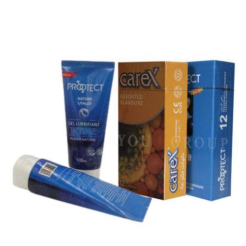 PACK 2 BOITE DE 12 CONDOMS ARÔMATISÉ FRUITS +  NATURE  + GEL LUBRIFIANT NATURE170 PROTECT 80 ML