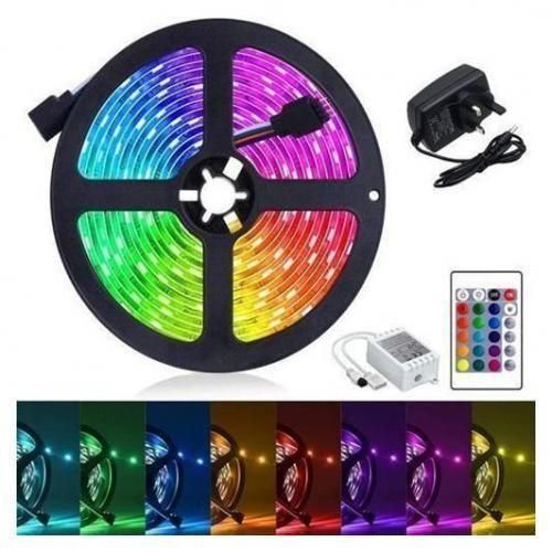 Ruban LED RGB Étanche 5M - 300 LED, 16 Couleurs avec Télécommande thumbnail 1