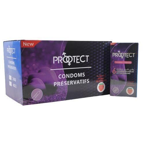 Lot de 144 préservatifs arôme fraise (6 unités/boîte)