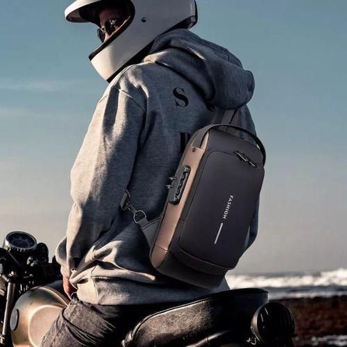 sac à dos bandoulière USB antivol multifonction -sac poitrine